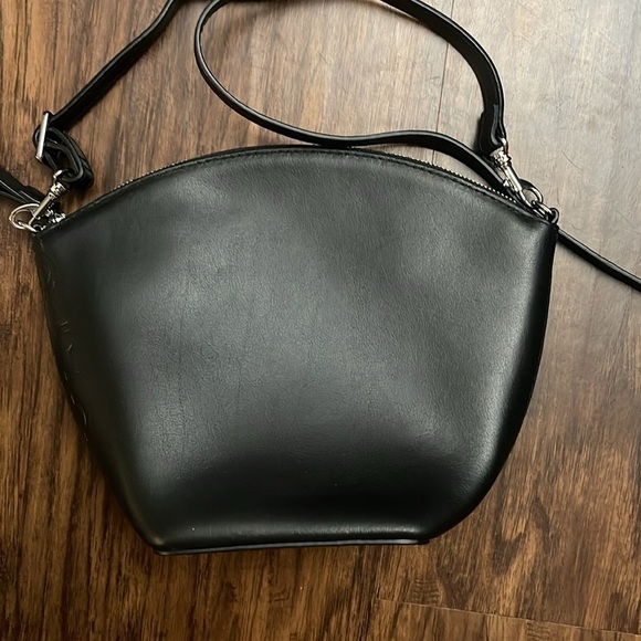 ADOLFO DOMINGUEZ Black leather vachetta crossbody clutch long strap BAG - Picture 13 of 16